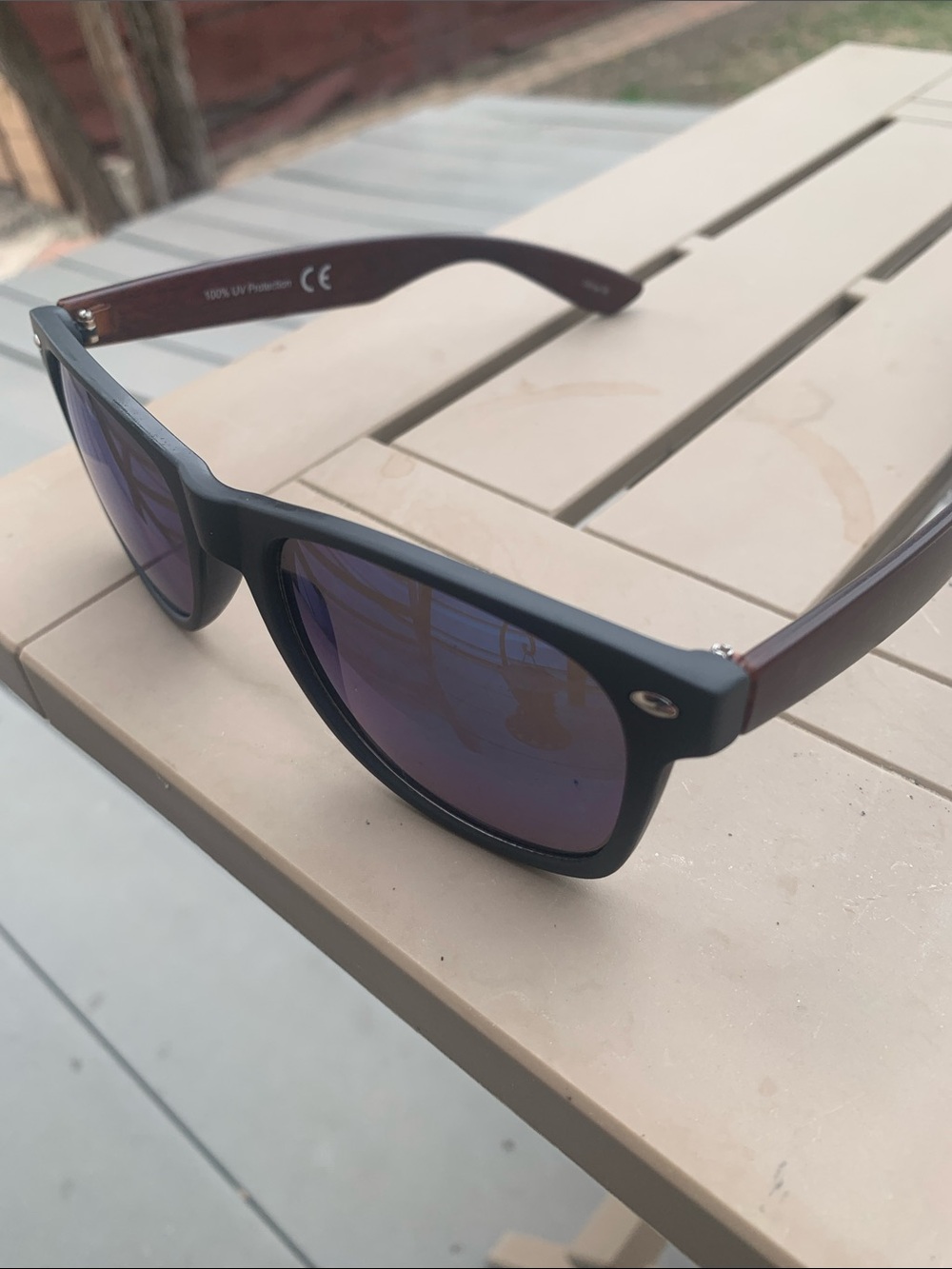 Wayfair Basics Black and Brown Polarized Sunglasses with Purple Lenses